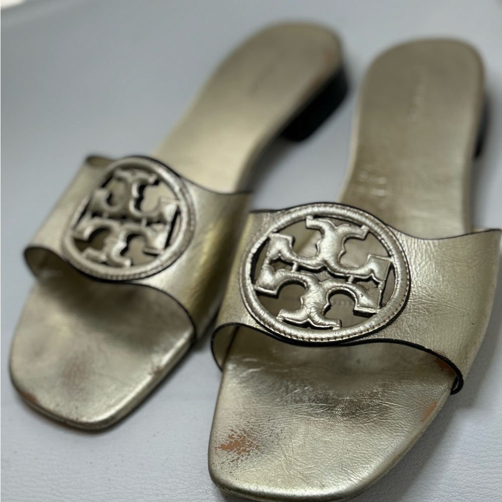 Tory Burch gold sandals